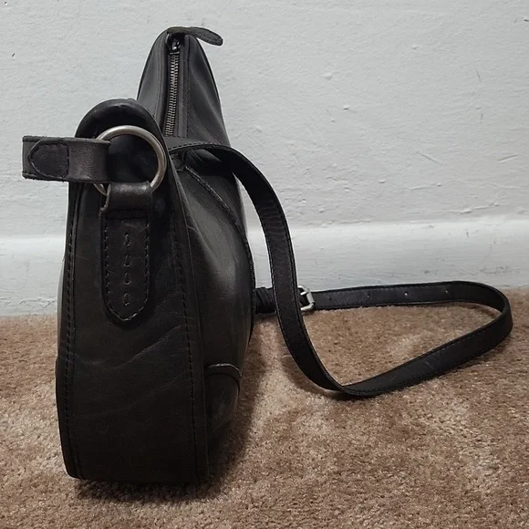 Frye Lucy Taupe Brown Gray Leather Shoulder Crossbody Purse Handbag Bag - Picture 4 of 13